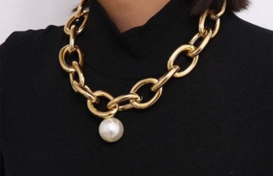 Ожерелье в виде цепи с жемчужиной